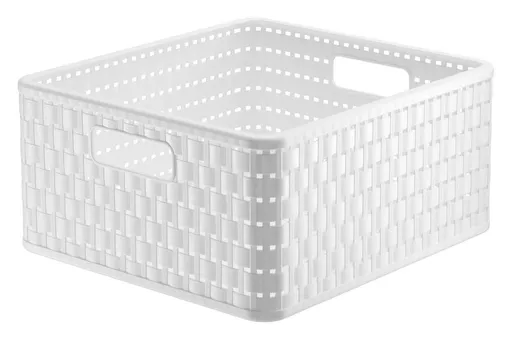 Rotho 92222 ROTHO Úložný box COUNTRY čtvercový 14 L, plast, bílý