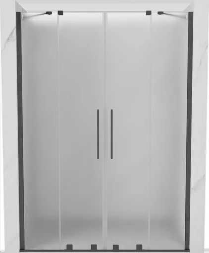 MEXEN/S Velar Duo posuvné sprchové dveře 160, dekor, grafit kartáčovaná 871-160-000-32-66