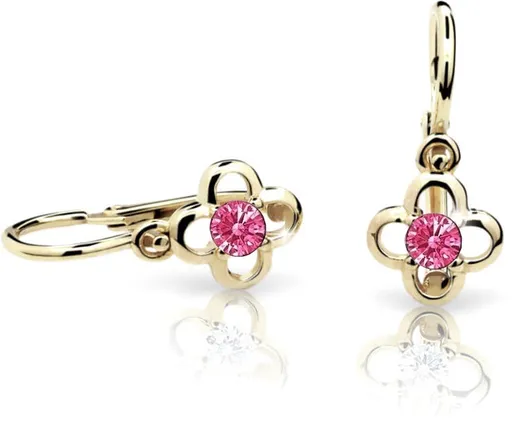 Cutie Jewellery Zlaté dětské náušnice C1944-10-X-1 fuchsiová