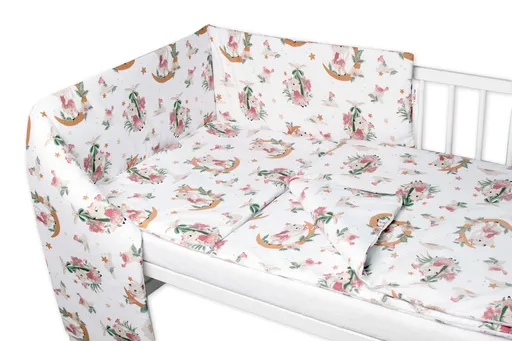 Baby Nellys Mantinel s povlečením, bavlna, 3 D sada, Bunny Star, bílá, 120x90 cm