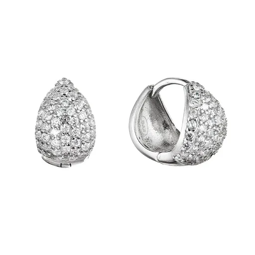 Evolution Group - Pavona Slušivé kruhové náušnice s čirými zirkony 11425.1