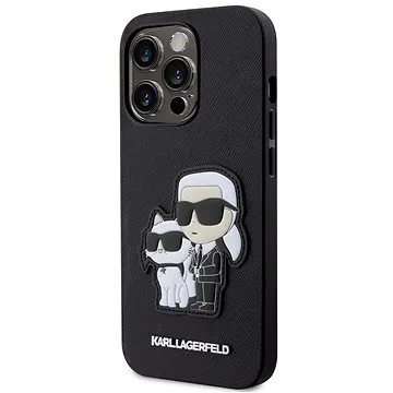 Karl Lagerfeld PU Saffiano Karl and Choupette NFT Zadní Kryt pro iPhone 13 Pro Black (KLHCP13LSANKCPK)