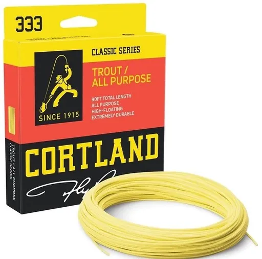 Cortland muškařská šňůra 333 classic trout all purpose freshwater yellow 90 ft - wf7f