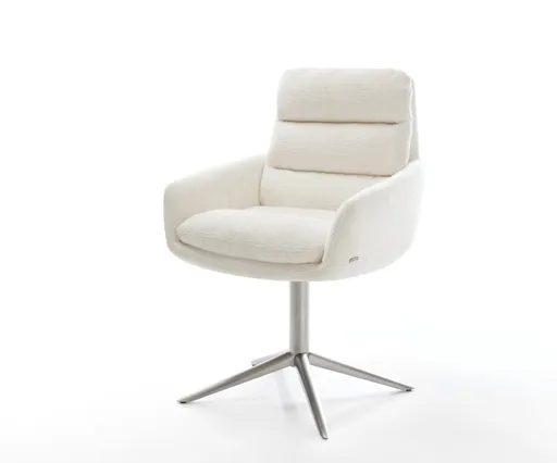 Jídelní židle Abelia-Flex s područkami bouclé měkký béžová