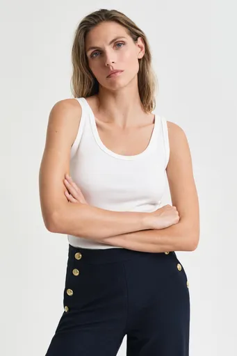 TOP GANT SLIM RIBBED TANK TOP WHITE