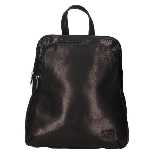 Kožený dámský batoh SendiDesign Tinna - černá