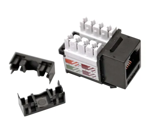 Keystone LEXI-Net Cat5E, UTP, duální svorkovnice, černý s vyvazovacím očkem