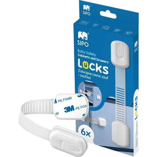 Sipo SAFETY LOCK 6KS Bezpečnostní zámky, bílá, velikost