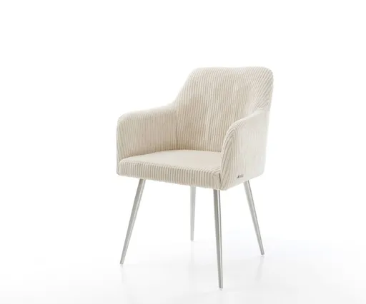 Jídelní židle Greg-Flex manšestr béžová podnož zúžená nerezová