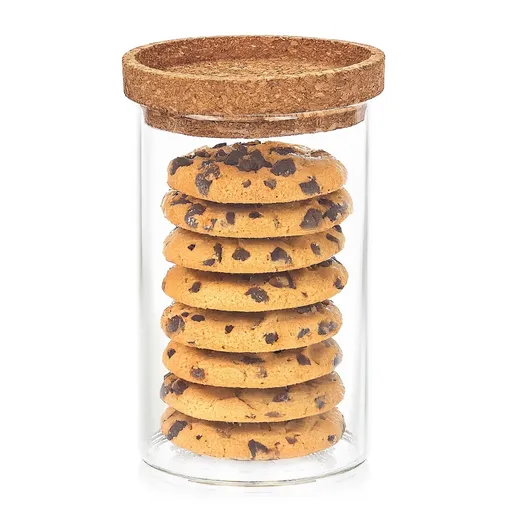 4Home Skleněná dóza na potraviny s víkem Cork, 850 ml, 850 ml
