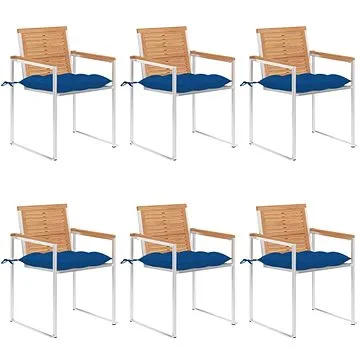 SHUMEE Židle zahradní s poduškami, teak 3078606 - 6ks v balení (3078606)