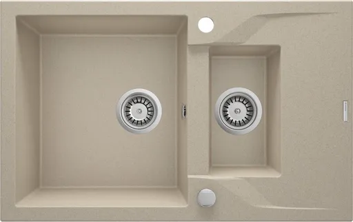 DEANTE Andante sandy Granitový dřez, 1.5 bowl s odkapávačem ZQN_7513