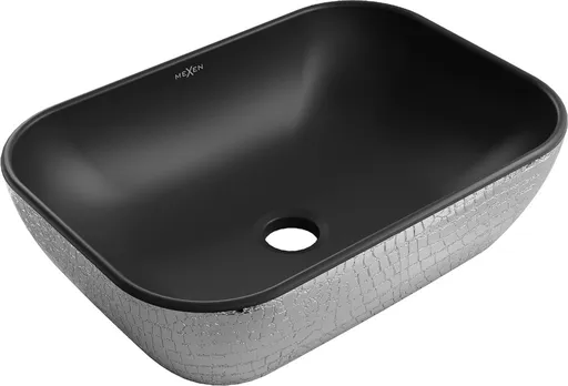 MEXEN Rita umyvadlo na desku 45 x 32, černá mat/stříbrná vzor 21084572