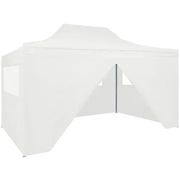 Profesionální skládací party stan 4 bočnice 3 x 4 m ocel bílý (48900)