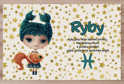 Prostírání Znamení pro děti Ryby  (21.1. - 20.3.)
