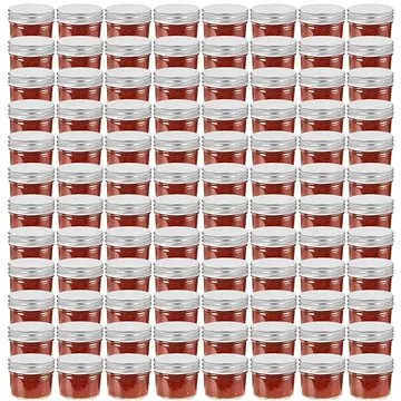 Zavařovací sklenice se stříbrnými víčky 96 ks 110 ml