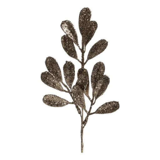 Champagne dekorace větvička listy Fleur s glitry - 14*27 cm 39094403