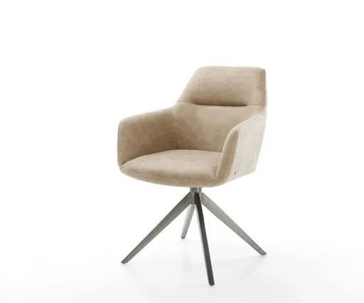 Otočná židle Pejo-Flex Mikrovlákno béžová Vintage Křížový rám