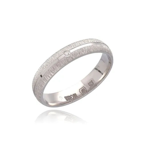 MOISS Snubní stříbrný prsten se zirkonem RL000087-P 58 mm