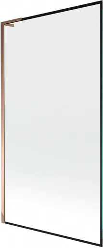 MEXEN/S Next L vanová zástěna FIX 100 x 150, černá vzor, růžové zlato 895-100-000-03-70-60