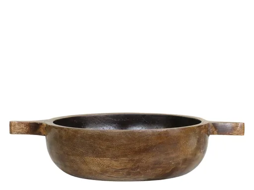 Dřevěná servírovací miska z mangového dřeva Tours Handles - Ø 20*5 cm/ 900ml Chic Antique