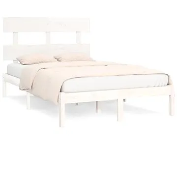 Rám postele bílý masivní dřevo 140 × 190 cm, 3104654 (3104654)