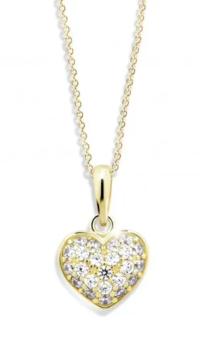 Cutie Diamonds Něžný přívěsek ze žlutého zlata s diamanty Srdce DZ6307-2409-40-00-X-1