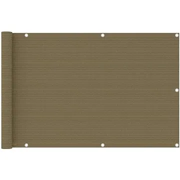Balkonová zástěna taupe 90 x 500 cm HDPE (310962)