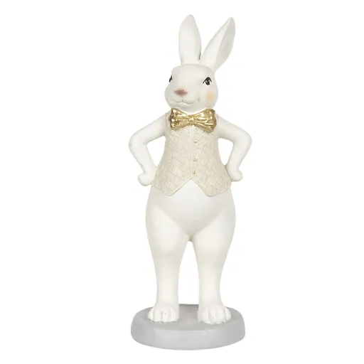 Dekorace králičí chlapec se zlatým motýlkem - 9*8*20 cm Clayre & Eef