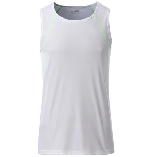 James & Nicholson (Daiber) Pánské funkční tílko JN494 - Bílá / jasně zelená | L