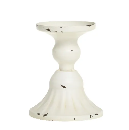 Krémový antik dekorační svícen na úzkou svíčku Livia - Ø 9*11 cm 71110619