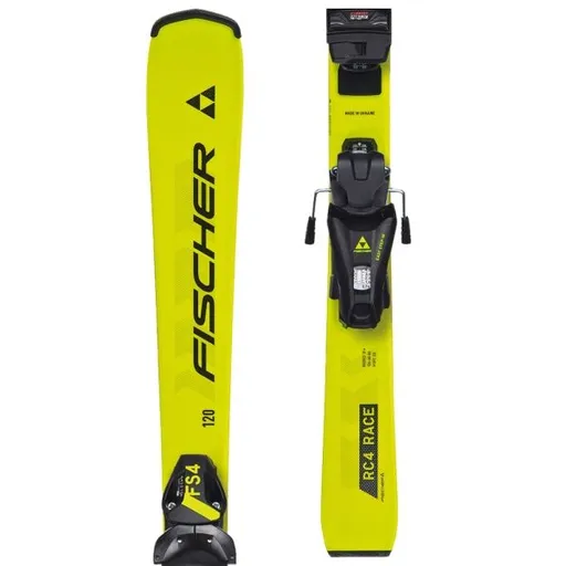 Fischer RC4 RACE JR. + FS 4 GW Sjezdové lyže, žlutá, velikost