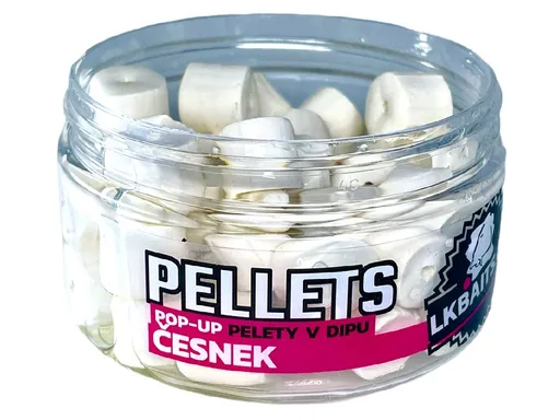 LK Baits Pop-up Pelety v dipu Česnek 40g - 12mm,LK Baits Pop-up Pelety v dipu Česnek 40g - 12mm