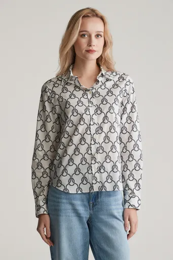 KOŠILE GANT REG ROPE PRINT COT VOILE SHIRT CREAM