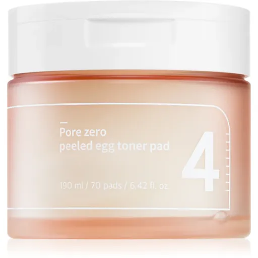 Numbuzin No. 4 Pore Zero Peeled Egg Toner Pad peelingové pleťové tamponky proti lesknutí pleti a rozšířeným pórům 70 ks