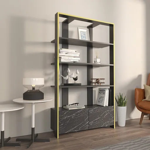 Knihovna Elena - Black, Marble