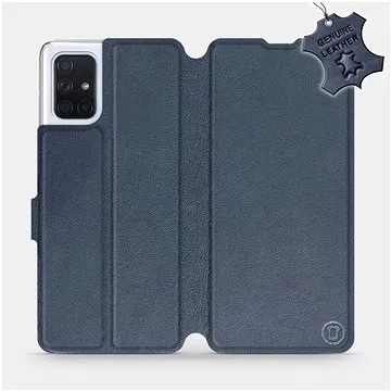 Flip pouzdro na mobil Samsung Galaxy A71 - Modré - kožené -   Blue Leather (5903516147984)