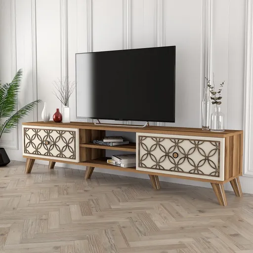 TV stolek Class - Walnut, Cream
