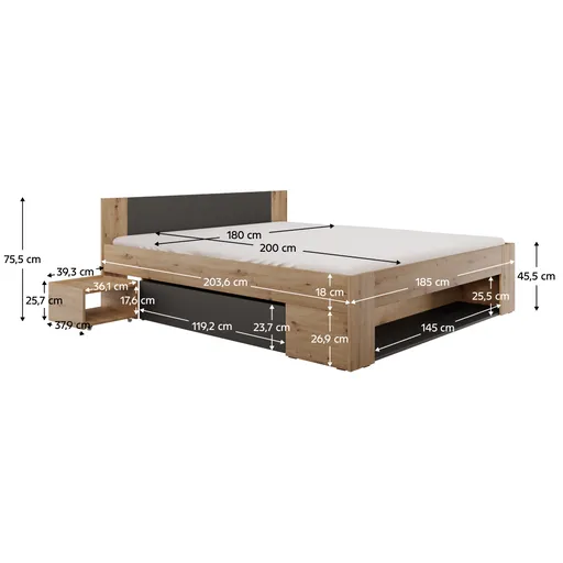 Postel s úložným prostorem UNIS Tempo Kondela