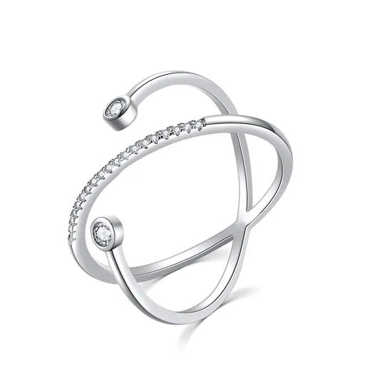 MOISS Originální stříbrný prsten se zirkony R00020 58 mm