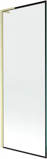 MEXEN/S Next L vanová zástěna FIX 70 x 150, černá vzor, zlatá kartáčovaná 895-070-000-03-70-55