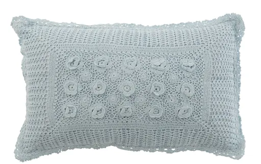 Pomněnkový bavlněný polštář s krajkou Lace blue - 50*10*30cm 23067