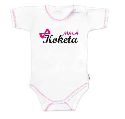 Baby Nellys Body kr. rukáv s vtipným textem, Malá Koketa, vel. 80