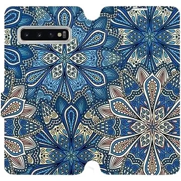 Flipové pouzdro na mobil Samsung Galaxy S10 - V108P Modré mandala květy (5903226811434)