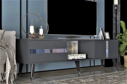 TV stolek Vania - Anthracite, Silver