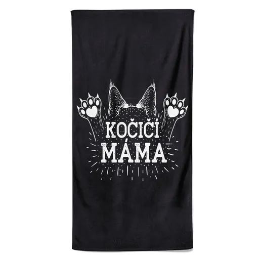 Osuška Kočičí máma – tlapky (Velikost osušky: 70x140cm)