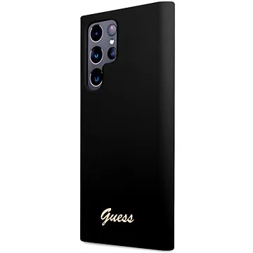 Guess Liquid Silicone Metal Logo Zadní Kryt pro Samsung Galaxy S23 Ultra Black (GUHCS23LSLSMK)