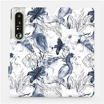 Flip pouzdro na mobil Sony Xperia 1 III - MX09S Modravé květy (5903516726820)