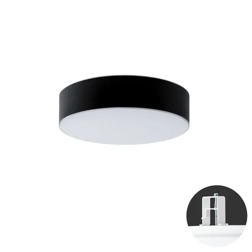 OSMONT ERI67150 ERIS CV3 stropní/nástěnné skleněné polovestavné svítidlo bílá / bílo - černá IP44 3000 K 34W LED HF