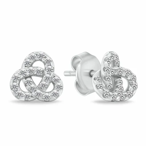 Brilio Silver Stříbrné náušnice Triquetra s kubickými zirkony EA1172W